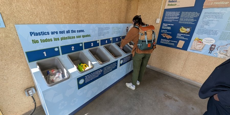 A receptacle for different types of recycling