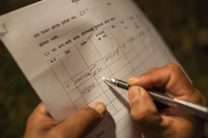 Rapid Response Team in Nepal records data.