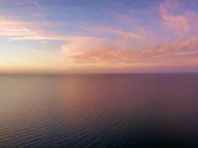 Panoramic view of sunset over ocean