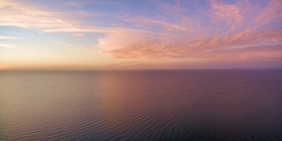 Panoramic view of sunset over ocean