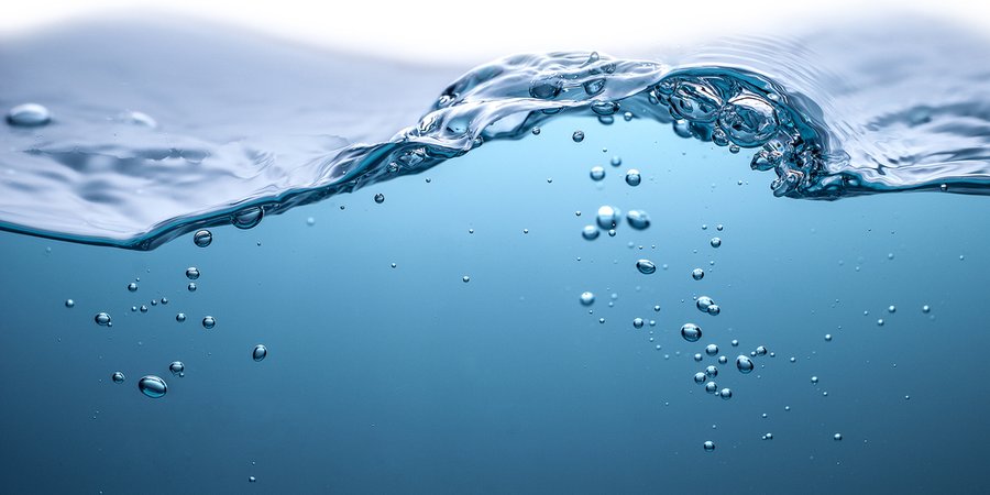 An image of water below and above the surface.