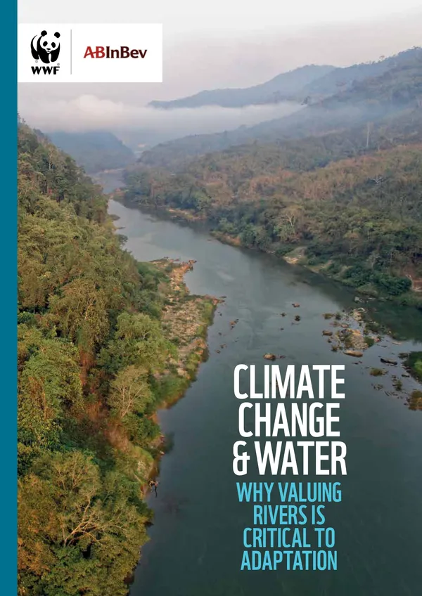 A scientific report cover with an image of a river flanked by tree-lined shores and the WWF panda logo.